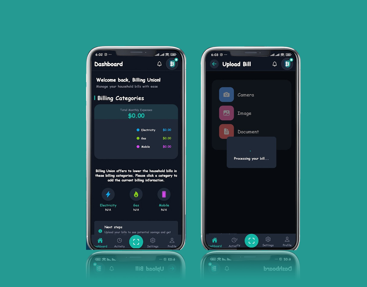 Billing Union – AI-Based Utility Site & Mobile App
